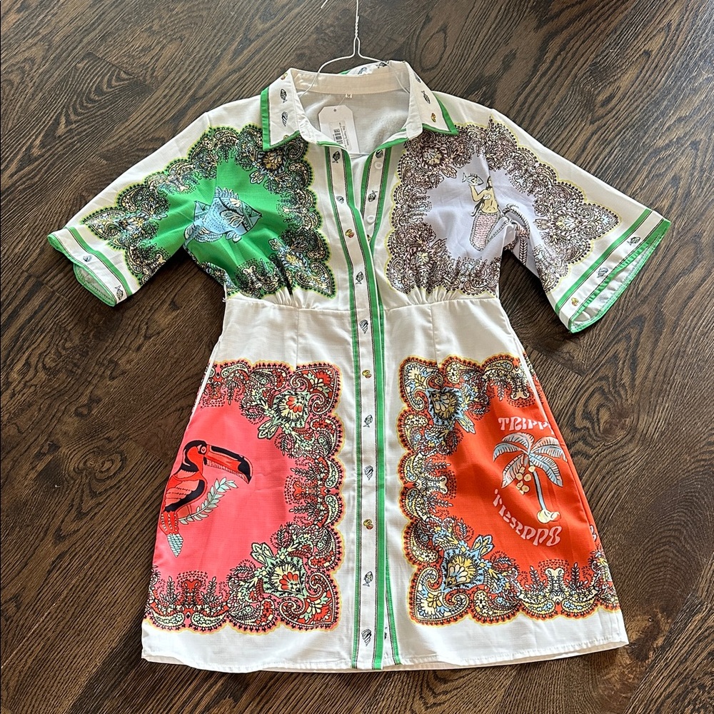 Colorful women’s summer dress with Animal Print